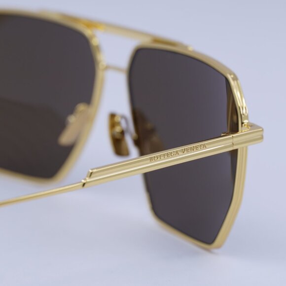 Bottega Veneta BV1012S 003 Sunglasses Gold Aviator Frame, Brown Lenses - Picture 13 of 13